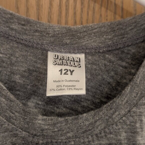 Urban Smalls Short Sleeve Gray Dress-Rock/Paper/Scissors-Girls Size 12Y - Picture 3 of 4